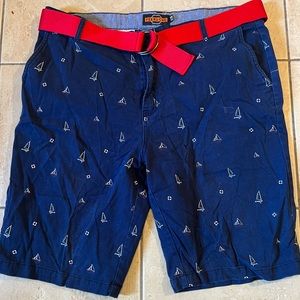 Ferric he sail boat shorts with belt